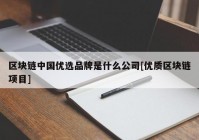 区块链中国优选品牌是什么公司[优质区块链项目]