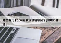 潍坊有几个公司开发区块链项目了[潍坊产业链]