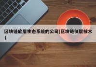 区块链底层生态系统的公司[区块链低层技术]