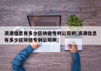 浪潮信息有多少区块链专利公司啊[浪潮信息有多少区块链专利公司啊]